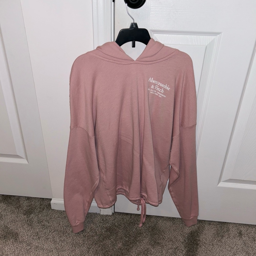 Abercrombie and Fitch Pink Cropped Hoodie